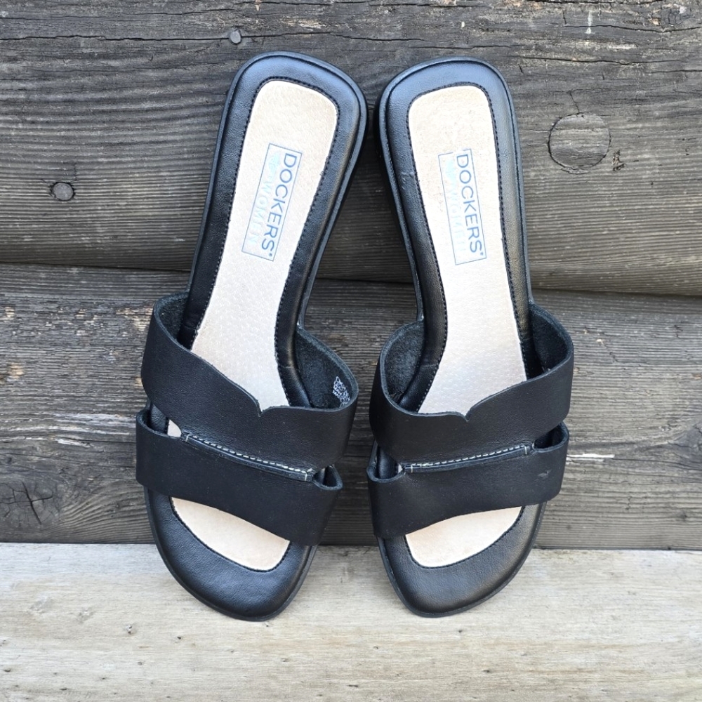 Dockers Rachel Y2K Classic Minimalist  Double Band Comfort Slide Sandal 7M - Picture 3 of 15